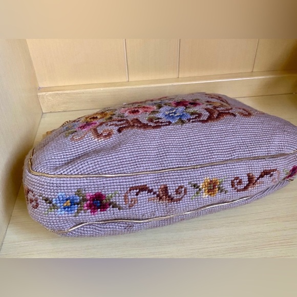 Vintage Floral Needlepoint Handbag - Picture 4 of 5